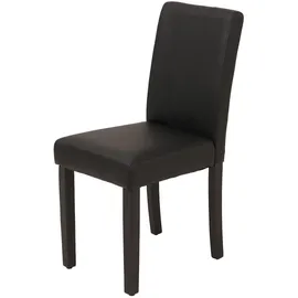 Mendler 2er-Set Esszimmerstuhl HWC-O65d, Küchenstuhl Polsterstuhl Lehnstuhl, Kunstleder - schwarz