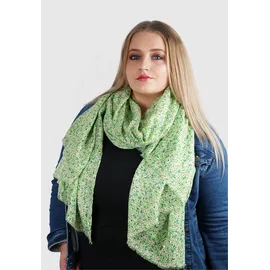HARPA Modeschal HARPA "PEPPER", Damen, grün, goldfarben, Viskose, bedruckt, geblümt, mehrfarbig, Modetücher, mit floralem Allover-Print und Metallic-Effekt