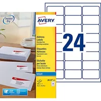 Avery Zweckform Adressetiketten, 63.5x33.9mm, weiß, 25 Blatt (600 Etiketten)