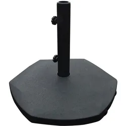 Leco Beton-Sonnenschirmständer mit 2 Rollen - 54x54x11cm - schwarz - Polyethylen / Stahl