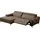 Egoitaliano Eckcouch Polyester mit Recamiere 3-Sitzer Grau