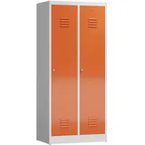 Classix X-515124 Garderobenschrank 80 x 50 x 180 cm grau/rot
