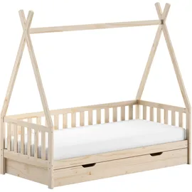Vipack Massivholzbett 90 x 200 cm Beige