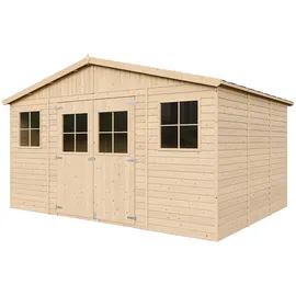 TIMBELA Gartenhaus 4,18 x 3,20 m Beige