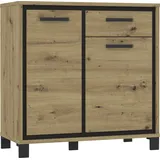 Forte Trondheim 91,4 x 91,2 x 41,5 cm Artisan Eiche/Schwarz Eiche