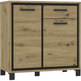 Forte Trondheim 91,4 x 91,2 x 41,5 cm Artisan Eiche/Schwarz Eiche