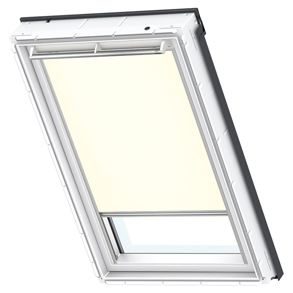 VELUX Sichtschutzrollo Uni Beige 1086, 78x140 cm (M08), GGU,Solar,VELUX,weiße Schiene