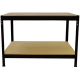 MonsterShop Werkbank Metall 100x90x60 cm schwarz