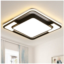 Style Home Deckenleuchte LED Deckenlampe 90W, 42 * 42 * 6cm, dimmbar mit Fernbedienung,Quadrat Leuchte für Wohnzimmer, Schlafzimmer, Arbeitszimmer, Küche, Büro(Schwarz)