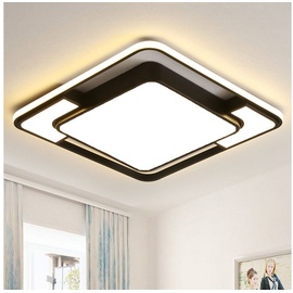 Style Home Deckenleuchte LED Deckenlampe 90W, 42 * 42 * 6cm, dimmbar mit Fernbedienung,Quadrat Leuchte für Wohnzimmer, Schlafzimmer, Arbeitszimmer, Küche, Büro(Schwarz)