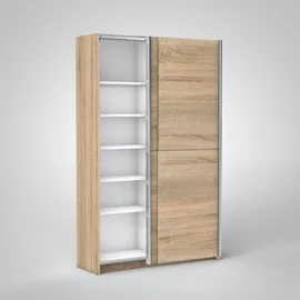Pol-Power Schwebetürenschrank Fast 125 x 195 x 38 cm Eiche