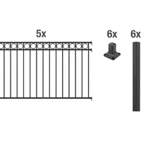 GAH Alberts Metallzaun Circle Set 100 cm schwarz