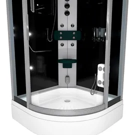 AcquaVapore D46-63T1-EC Komplettdusche 100 x 100 cm schwarz Sicherheitsglas ESG inkl. Duschwanne