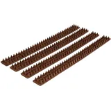 Relaxdays Vogelabwehr Spikes Gesamtlänge 2 m mit jeweils H x B x T 1,7 x 4,2 x 49 cm für, dunkelbraun