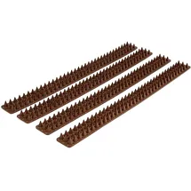 Relaxdays Vogelabwehr Spikes Gesamtlänge 2 m mit jeweils H x B x T 1,7 x 4,2 x 49 cm für, dunkelbraun