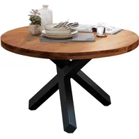 'massivart' Esstisch Massivholztisch 130 cm rund Akazie lackiert -