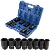 Schlagschrauber-Nüsse 3/4" 24-38 mm 8-TLG Kraft-Steckschlüssel-Satz Schlagnuss Nuss zum Lösen/Entfernen von Schrauben