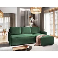 masseno Eckcouch Polyester mit Schlaffunktion 2-Sitzer Grün