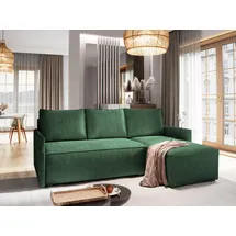 masseno Eckcouch Polyester mit Schlaffunktion 2-Sitzer Grün