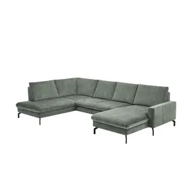 meinSofa Wohnlandschaft aus Mikrofaser Grace ¦ türkis/petrol ¦ Maße (cm): B: 337 H: 89 T: 220.0