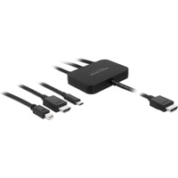 Delock 85830 USB-C, HDMI oder Mini-DP zu HDMI (HDMI, 25.10 cm), Data + Video Adapter, Schwarz