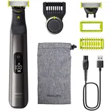 Philips OneBlade Pro 360 Face & Body - Elektrischer Bartschneider, Rasierer und Bodygroomer, 2x 360-Klingen, 1x Präzisionskamm mit 20 Längeneinstellungen, 1x Körper-Kit, 1x Reisetasche, QP6552/30