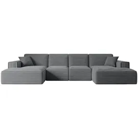 altdecor Wohnlandschaft, Dunkelgrau, Textil, 6-Sitzer, U-Form, 344x73x165 cm, Wohnzimmer, Sofas - Couches, Wohnlandschaften, Wohnlandschaften in U-Form