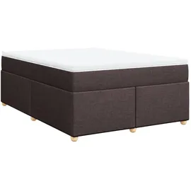 vidaXL Boxspringbett mit Matratze Dunkelbraun 140x200 cm Stoff