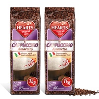 HEARTS Amaretto  Instant Cappuccino 2 x 1kg lösliches Kaffee Pulver Probierpack