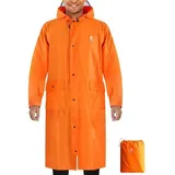 Regenponcho Wasserdicht Kapuze Fahrrad Kompakt Einheitsgröße Orange