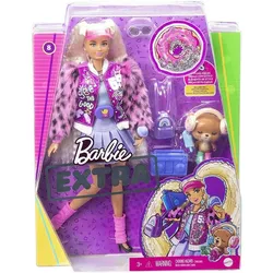 Barbie Spielzeug-Bus Mattel Barbie Extra Puppe mit blonden Zöpfen, (Puppe) bunt