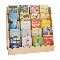 Vevor Montessori Bücherregal 5-stöckiges Kinderbücherregal mit Wellenschliff, nach vorne