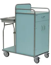 novocal Stationswagen SW 600 inkl. Frischwäscheschrank SW621 , integrierter Zweifach-Sammler + 1 Schublade