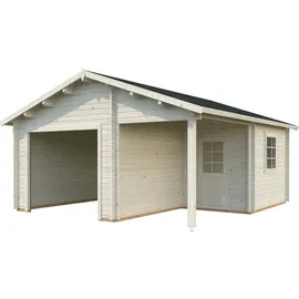 Palmako Roger ohne Tor 5,10 x 5,50 m natur inkl. Abstellraum ohne Dachpappe