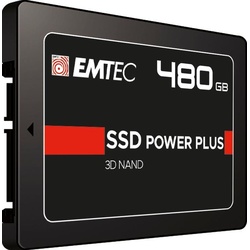 EMTEC X150 SSD Power Plus interne SSD (480 GB) 2,5″ 520 MB/S Lesegeschwindigkeit, 500 MB/S Schreibgeschwindigkeit schwarz 480 GB