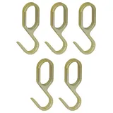 Gedotec Einhängehaken für Schrankstange Oval Schrankrohr | S-Haken Metall Messing Gold-Optik | Garderoben-Haken für Kleiderstange 30 x 15 mm | 5 Stück | Design Kleiderhaken Aufhänger für Möbel-Stangen