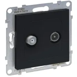 Legrand 765470 SEANO Einzeldose TV-SAT für 2 Kabel und HD-TV in der Farbe Ultraweiß