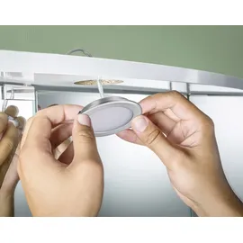 Paulmann LED Möbel-Einbauleuchte eisen gebürstet Ø 6,5 cm warmweiß 3er Set