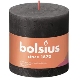 Bolsius Rustik Stumpenkerze 10 x 10 cm stürmisches grau