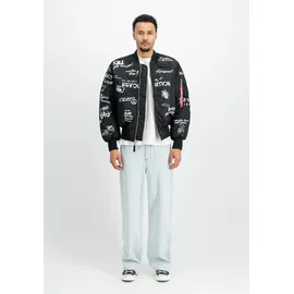 Alpha Industries Bomberjacke ALPHA INDUSTRIES "MA-1 Peace", Herren, Gr. L, schwarz, Obermaterial: 100% Nylon; Futter: 100% Nylon; Füllung: 100% Polyester, Jacken Bomberjacke