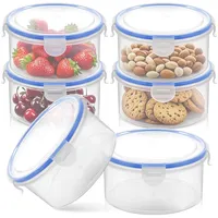 6 Pack 300ML Frischhaltedosen mit Deckel, Luftdicht Auslaufsicher Vorratsdosen, Stapelfähig Kunststoff Gefrierdosen,Klein Lebensmittelbehälter für Aufbewahrung Lebensmitteln,Mikrowellen,Gefrierschrank