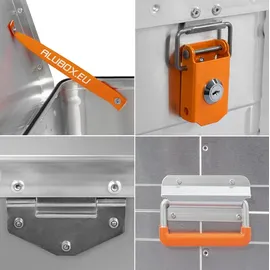 ALUBOX-Alukiste ALUBOX B184 - Campingkiste abschließbar mit Deckel - 184 Liter Alukiste - Aluminium Transportbox