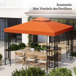 Outsunny Ersatzdach für Pavillon 3x3 m 3 x 3 m Rot