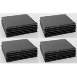 Novaliv Servierplatte 4041041692478-24xStuck, (1-tlg), 24x Schieferplatten I quadratisch I 15x15x0,5 cm I Telleruntersetzer S