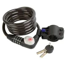 M-Wave Spiralkabelschloss LED 1800 mm Schwarz Kabelschloss