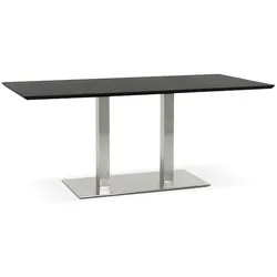 Kadima Design Tisch mit Stahlgestell & Holzplatte. Schwarz. 180x90x75 cm