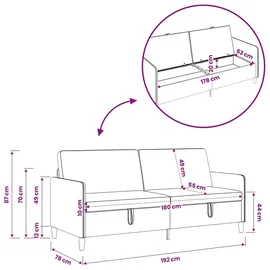 vidaXL Sofa mit Stauraum Creme 192 x 78 x 87 cm Polyester