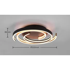 Trio Caya 1 LED Deckenleuchte 50 x 50 cm Messing