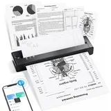 TATTMUSE Thermodrucker A4 Unterstützt das Format A4/A5/B5, Bluetooth Mobiler Drucker, Lernen, Belegdrucker Tragbarer Drucker Kompatibel mit Phone, Monochromer Reisedrucker Nur Thermopapie