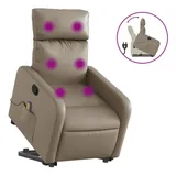 vidaXL Massagesessel mit Aufstehhilfe Kunstleder 89,5 x 95,5 x 0 cm Braun